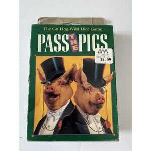 Complete VINTAGE 1992 MILTON BRADLEY PASS THE PIGS HOG-WILD DICE GAME
